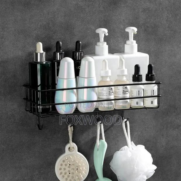 Bathroom Shelf Storage Rack /Organizer With Hooks - thumbnail 2