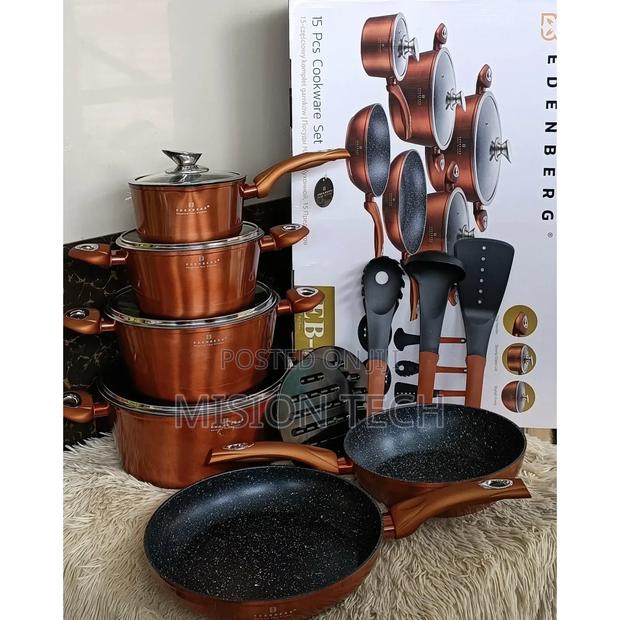 EDENBERG 15 PCS High Quality Luxury Cookware Set Sufuria