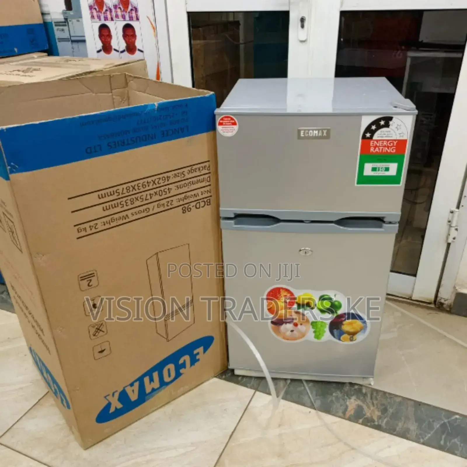 Ecomax 98L Double Door Fridge Mini Refrigerator