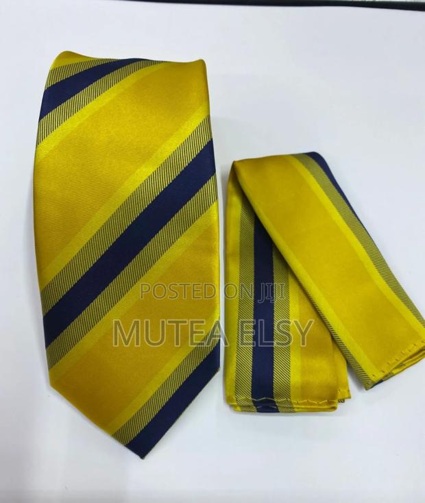 Yellow Checked Executive Tie Sets - thumbnail 5