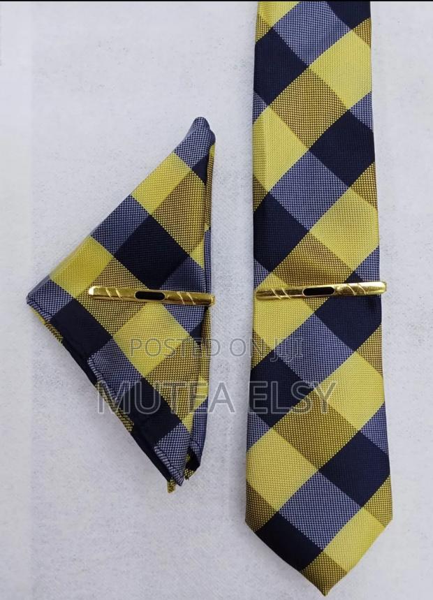 Yellow Checked Executive Tie Sets - thumbnail 6