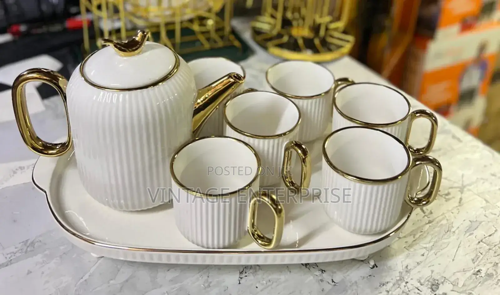 Tea Set 6pcs Mug 230ml and 1.5 Ceramic Jur