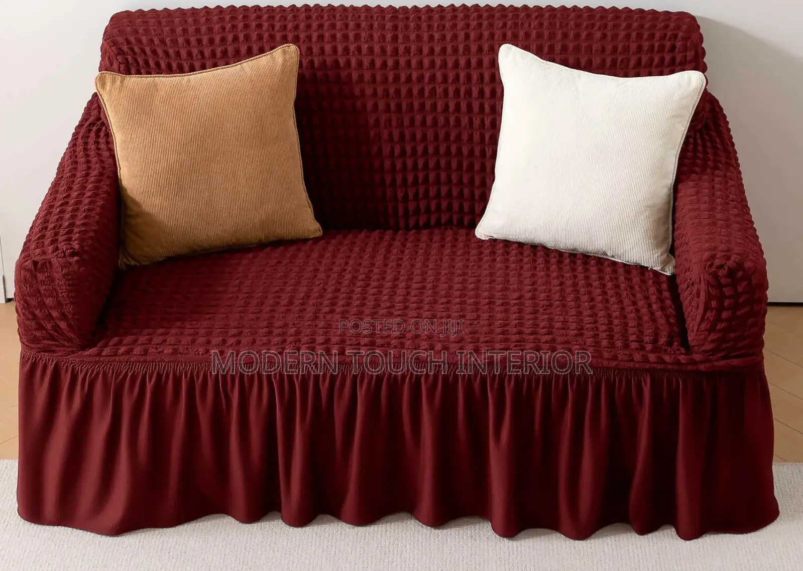 2 Seater Maroon Turkish Sofa Cover