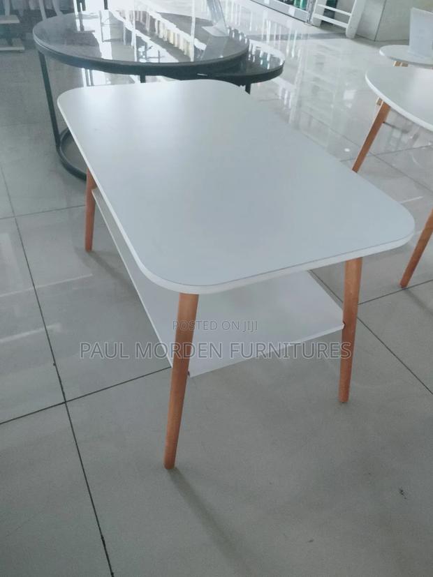 White Double Layer Rectanglar Table - main view