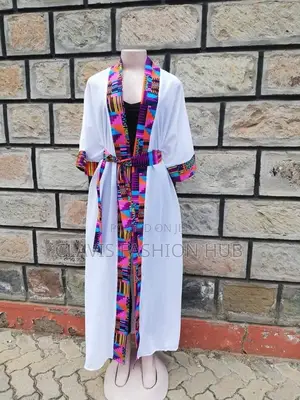 Latest Chiffon Kimono With Ankara
