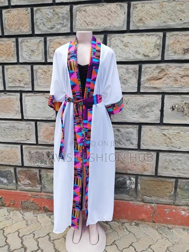 Latest Chiffon Kimono With Ankara - thumbnail 2