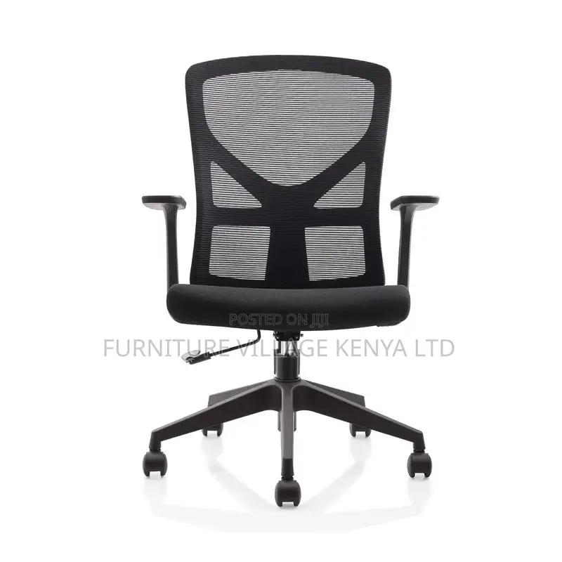 Upholstered Study Chair With Fixed Arms