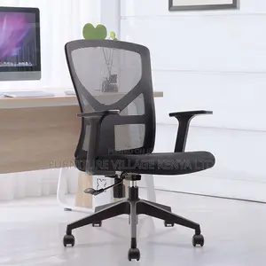 Upholstered Study Chair With Fixed Arms