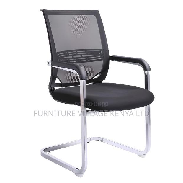 Fabric Upholstered Study Chair With Fixed Arms - thumbnail 2