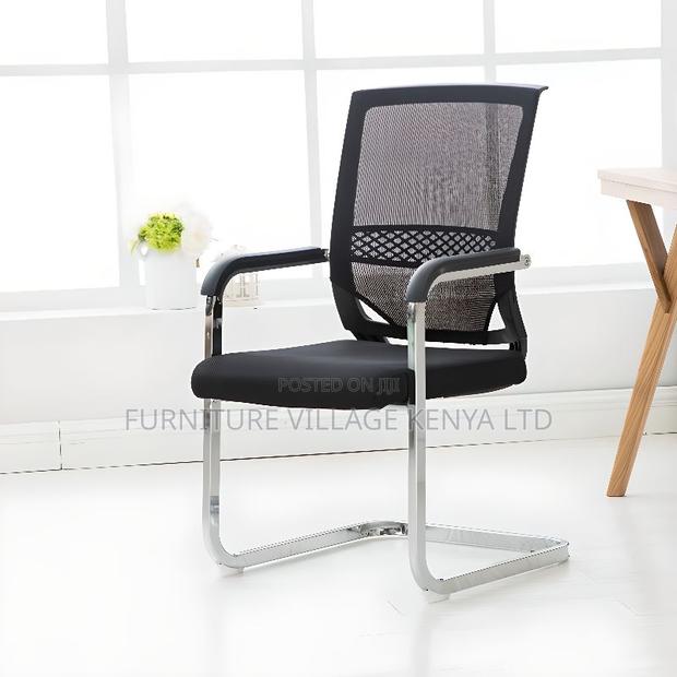 Fabric Upholstered Study Chair With Fixed Arms - main view