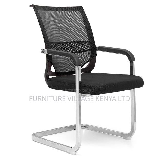 Fabric Upholstered Study Chair With Fixed Arms - thumbnail 5