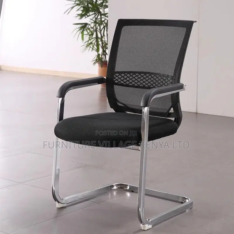 Fabric Upholstered Study Chair With Fixed Arms