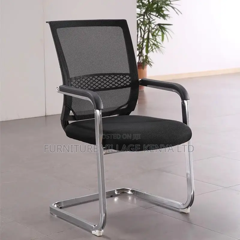 Fabric Upholstered Study Chair With Fixed Arms