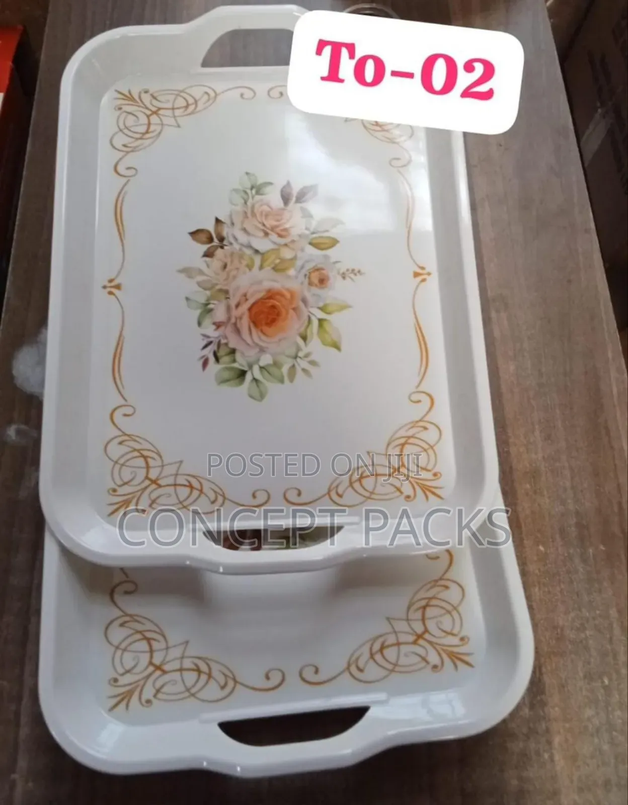 2pcs Melamine Serving Tray Deco
