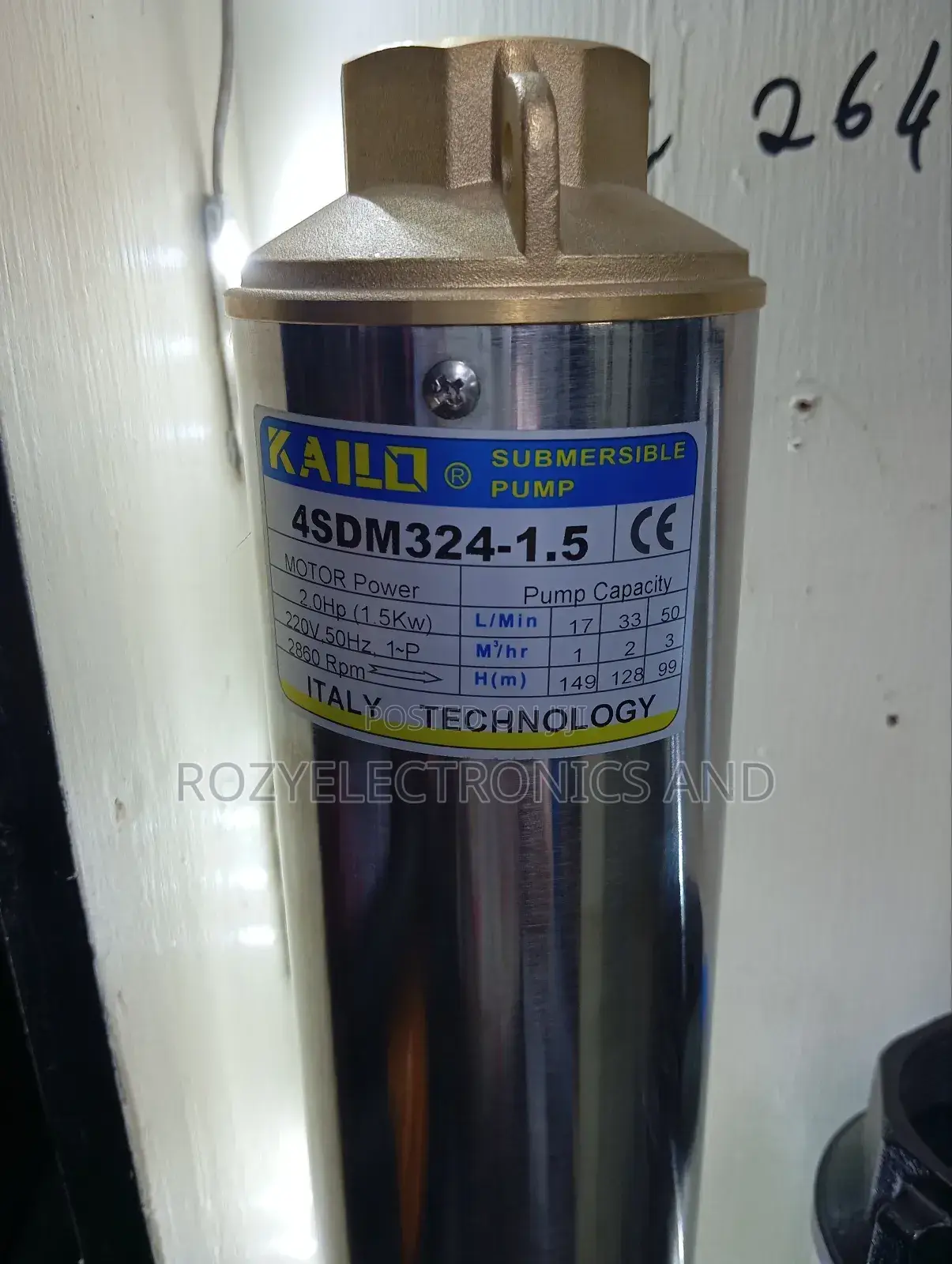 Kailo Submasible Pump 2 Hp/220v (1.5kw)With 149 M