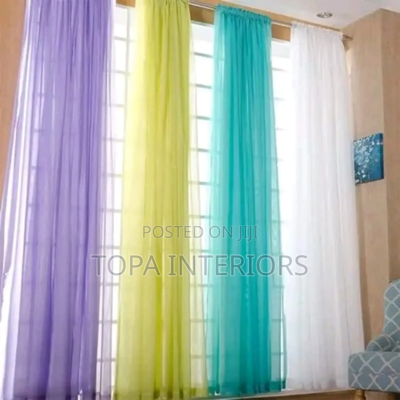 Light Plain Coloured Sheers for Home Window Nets