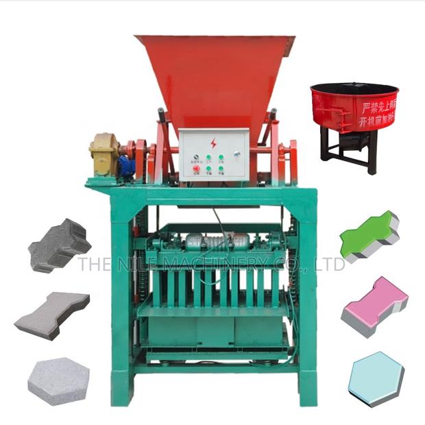 Hollow Brick Block Forming Machine With Cement Mixer - main view