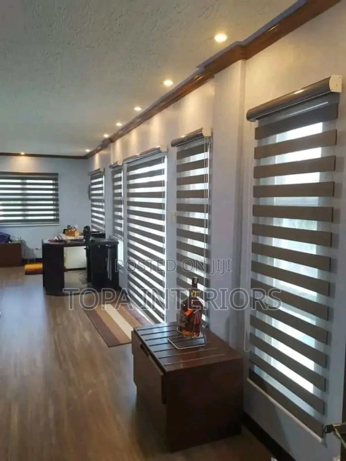 Double Layered Horizontal Office Roller Blinds Zebra Blinds