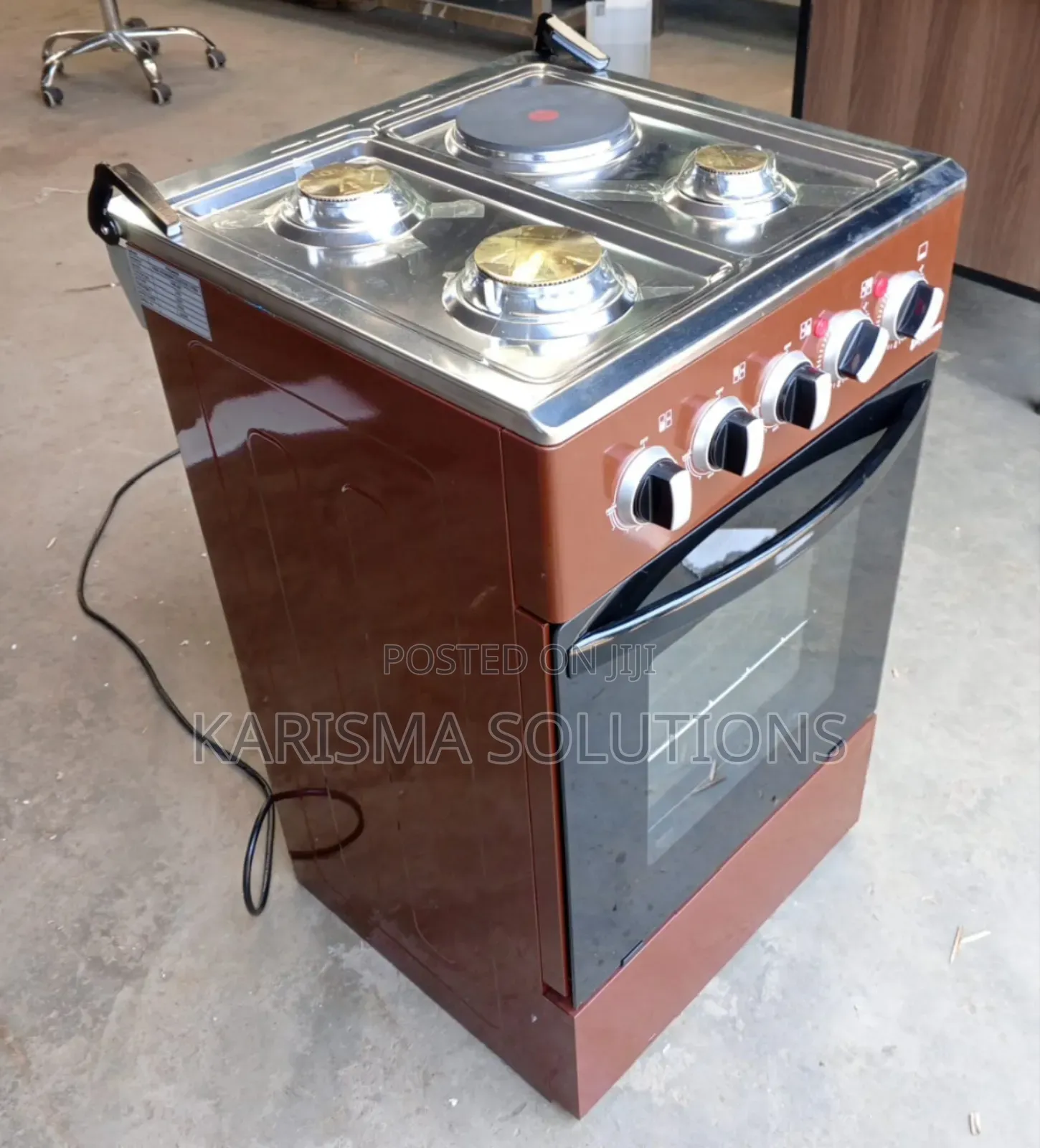 Artistic 4 Burner Brown Gas Cooker With Electric Oven in Kangemi
