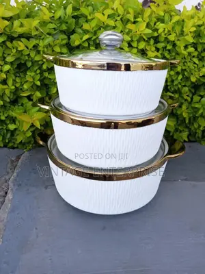 3pcs Gold Ceramic Pots/ Hotpots