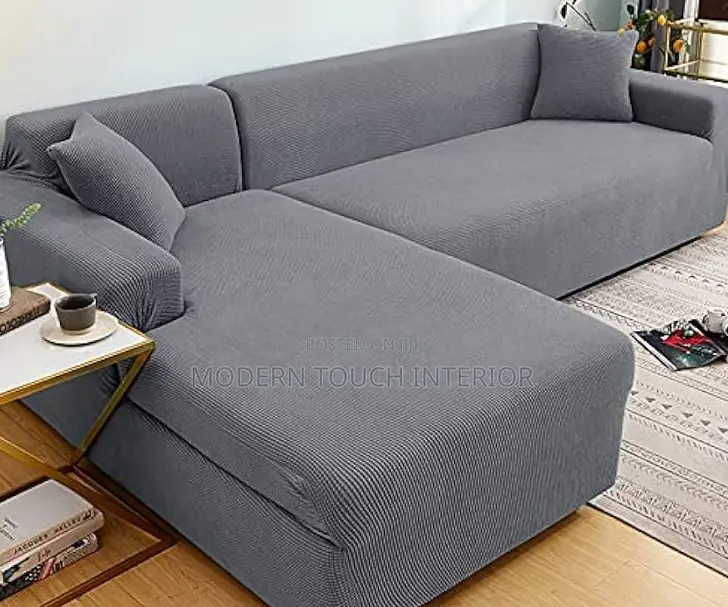 L-Shaped Plain Sofa Cover