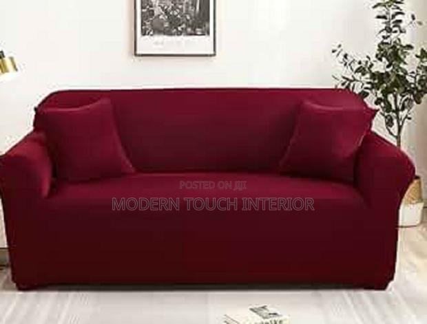 Plain Maroon Elastic Sofa Cover