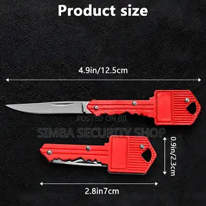 Hidden Key Knife Foldable Chain Holder Ring Pocket Camping