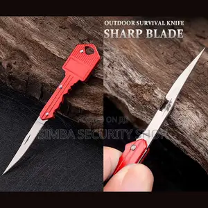 Hidden Key Knife Foldable Chain Holder Ring Pocket Camping