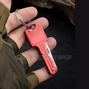 Hidden Key Knife Foldable Chain Holder Ring Pocket Camping