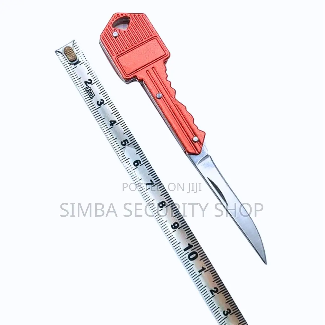 Hidden Key Knife Foldable Chain Holder Ring Pocket Camping