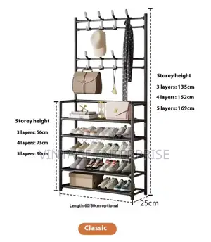 High Strong Metallic 5 Layer Shoe Rack Organizer**