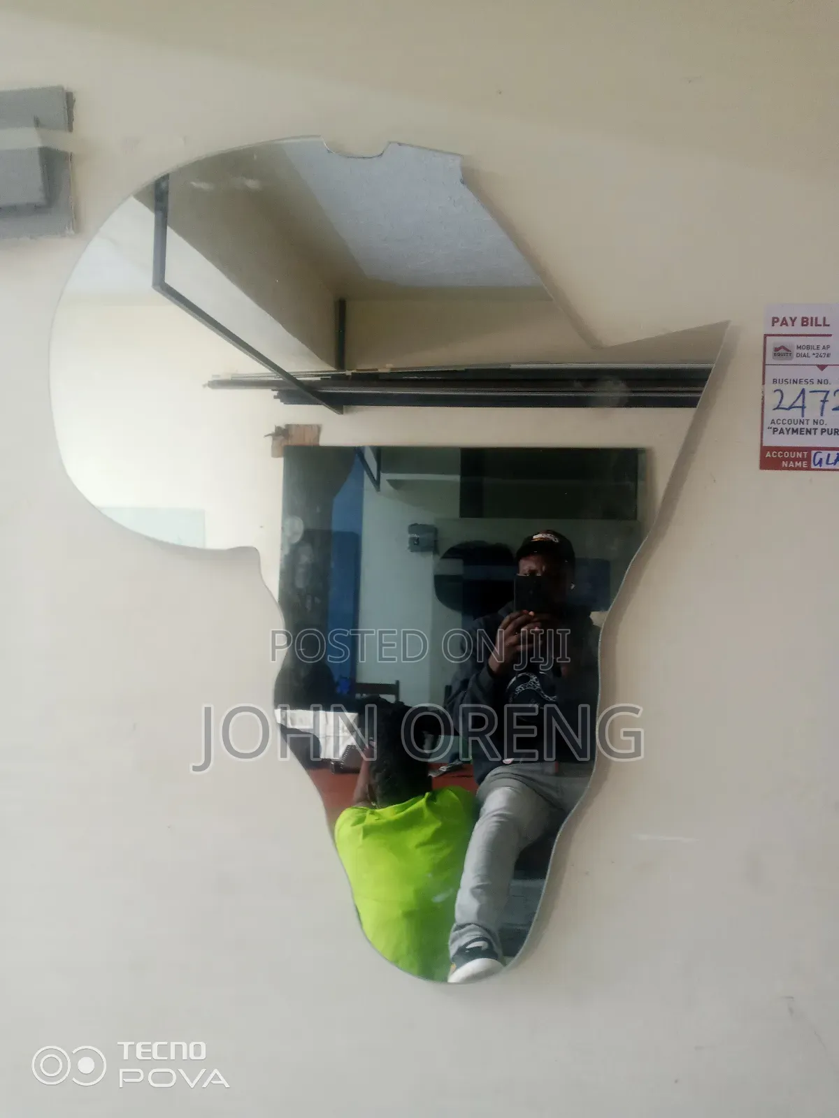 African Designed Mirror With LED Lights