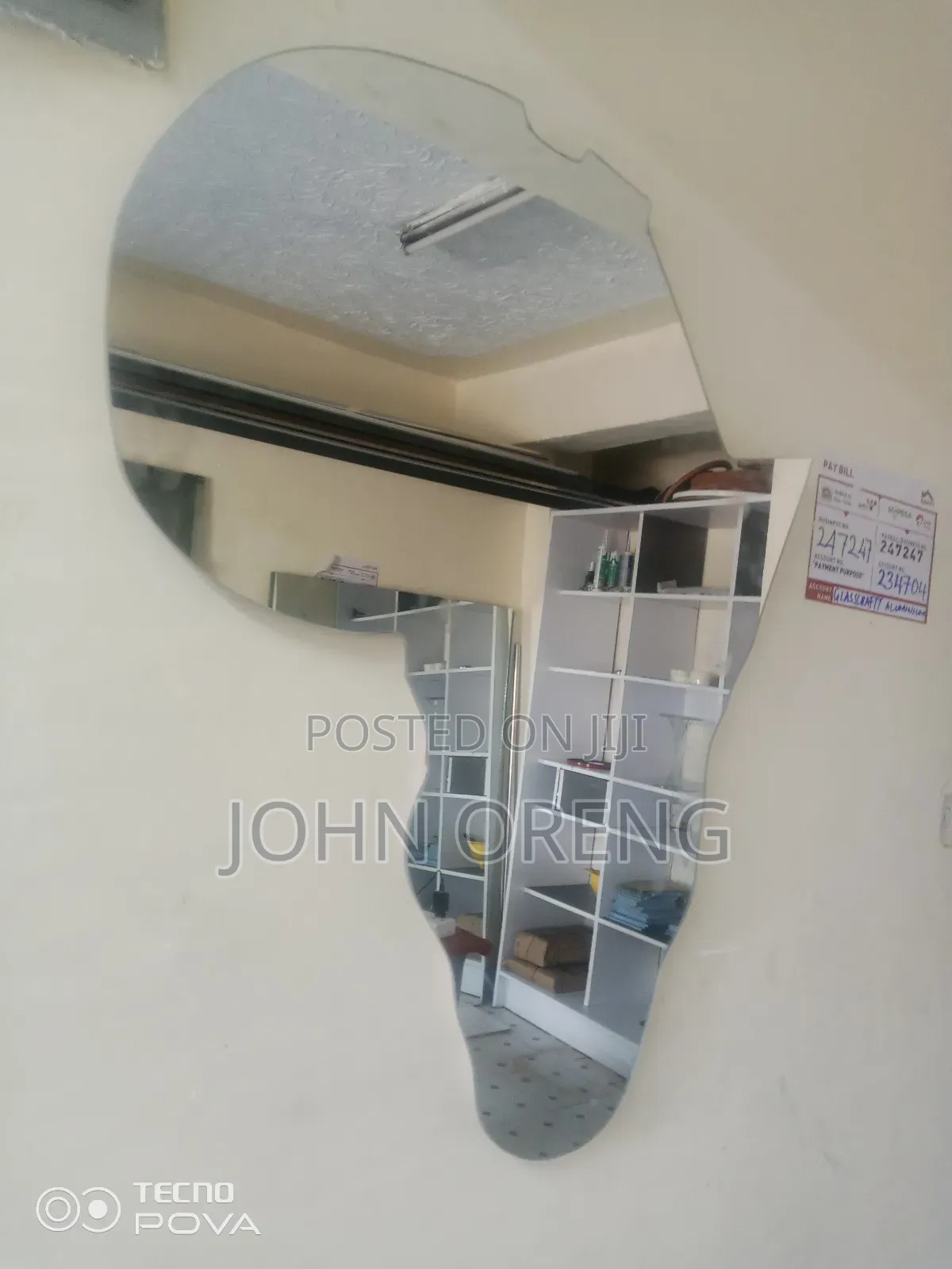 African Designed Mirror With LED Lights