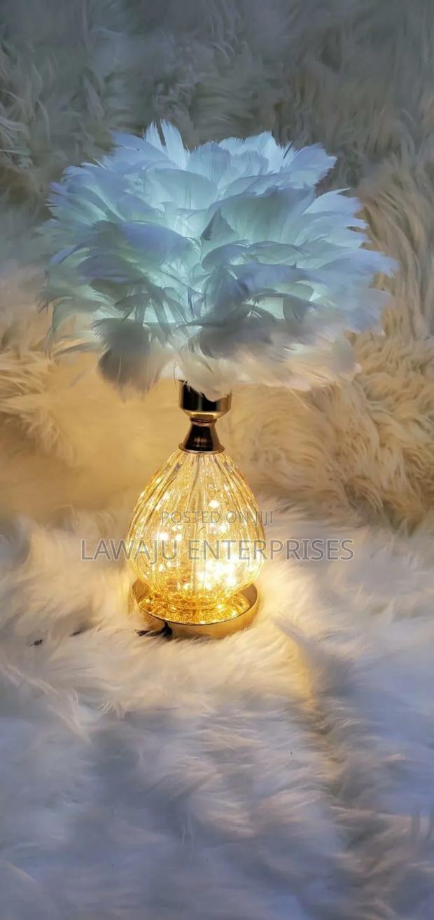 Turquoise Feather Table Lamp