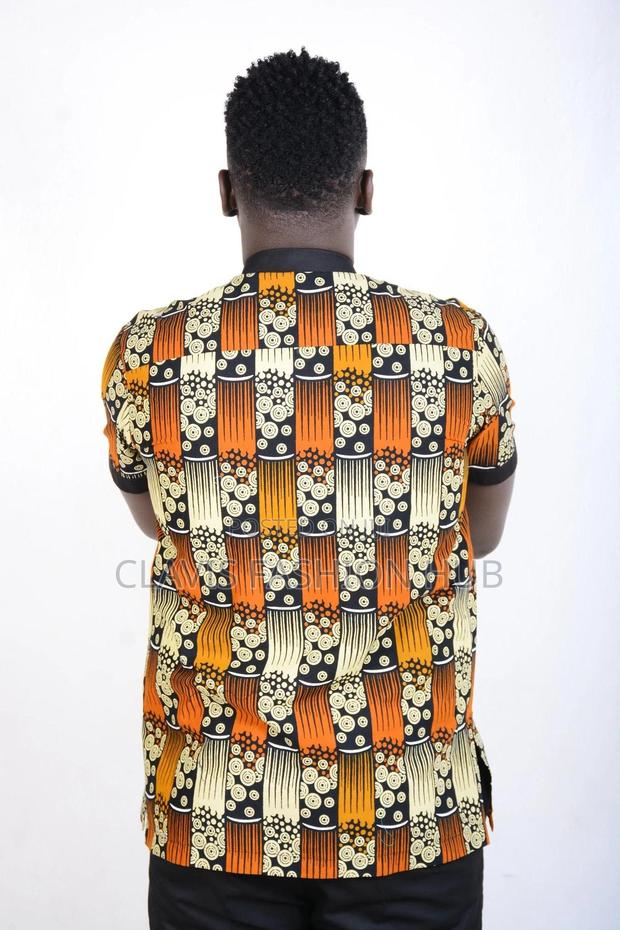 Ready Made Biege Kitenge Shirt All Sizes - thumbnail 2
