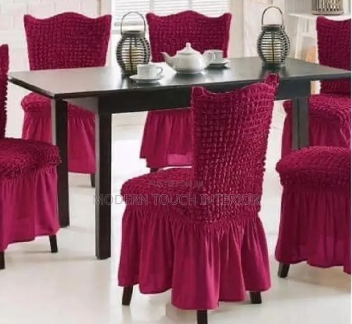 STRETCHABLE DINNING SEAT COVERS ( 6 Set )