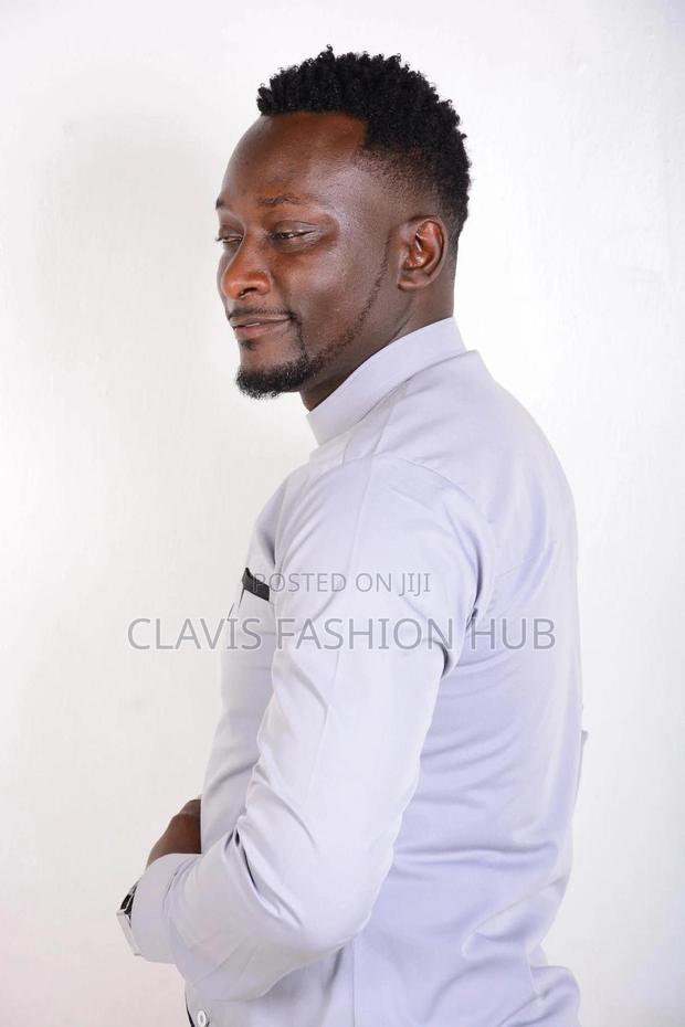 Custom Made Grey Designer Shirt for Men - thumbnail 2