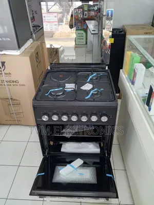 Mika 58cm×58cm 3 Gas Pool Jet Burners+1 Rapid Hotplate Black