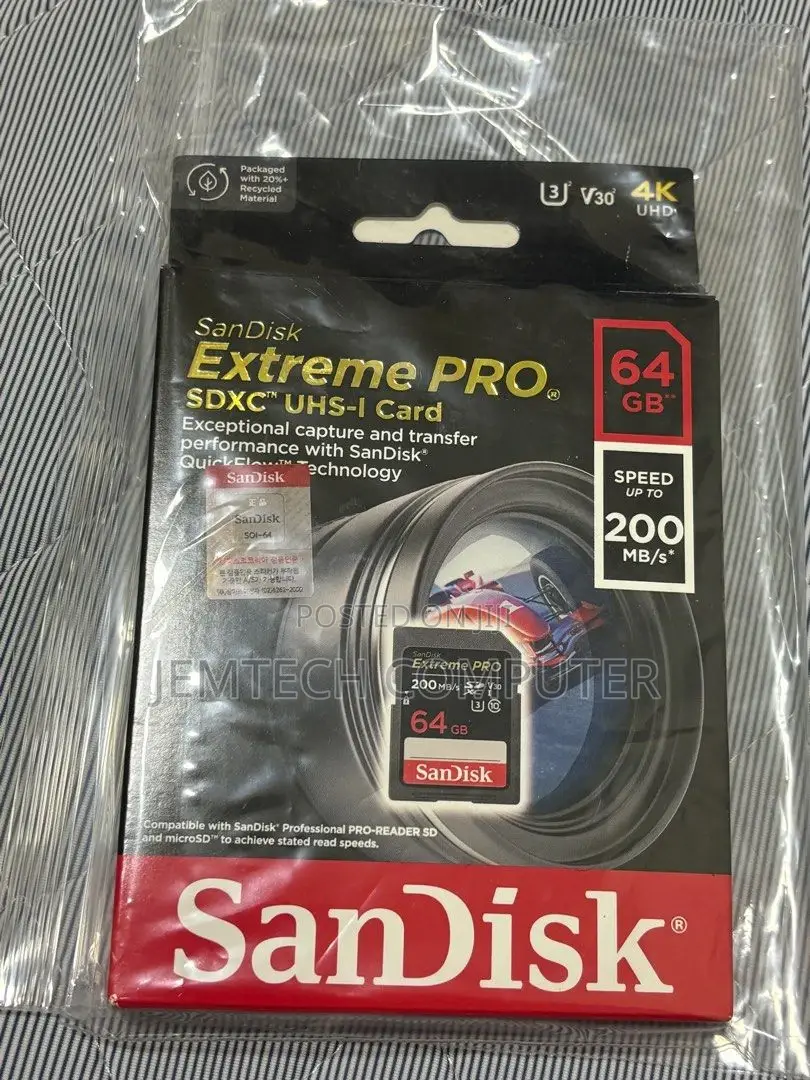 Sandisk Extreme Pro 64gb SDXC Uhs-I Card 200 MBPS