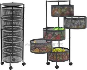 5 Tier Round Storage Rack With Wheels