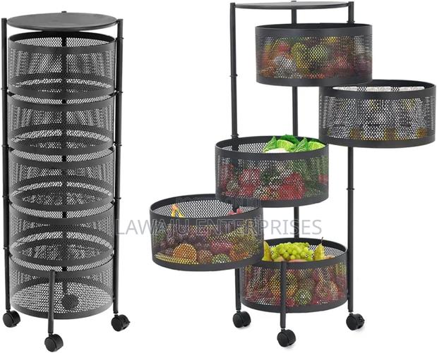 5 Tier Round Storage Rack With Wheels - main view
