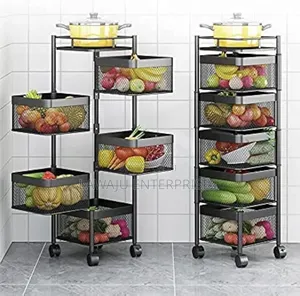 5 Tier Square Storage Rack With Wheels