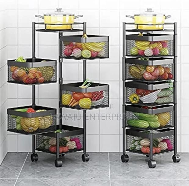 5 Tier Square Storage Rack With Wheels