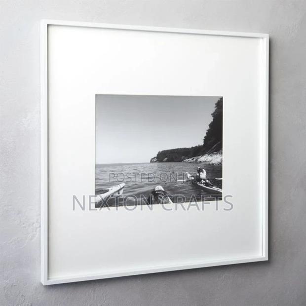 White Picture Frame With White Mat - main view