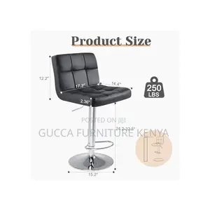 Home Chairs: Contemporary Black Adjustable Swivel Barstool