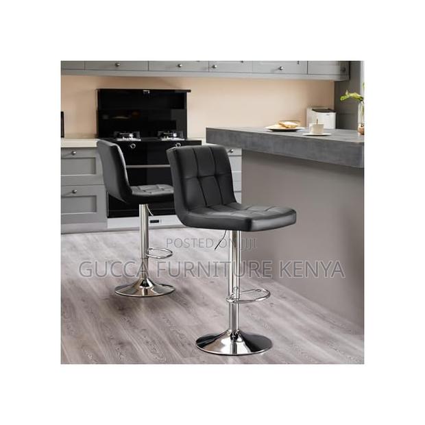 Home Chairs: Contemporary Black Adjustable Swivel Barstool