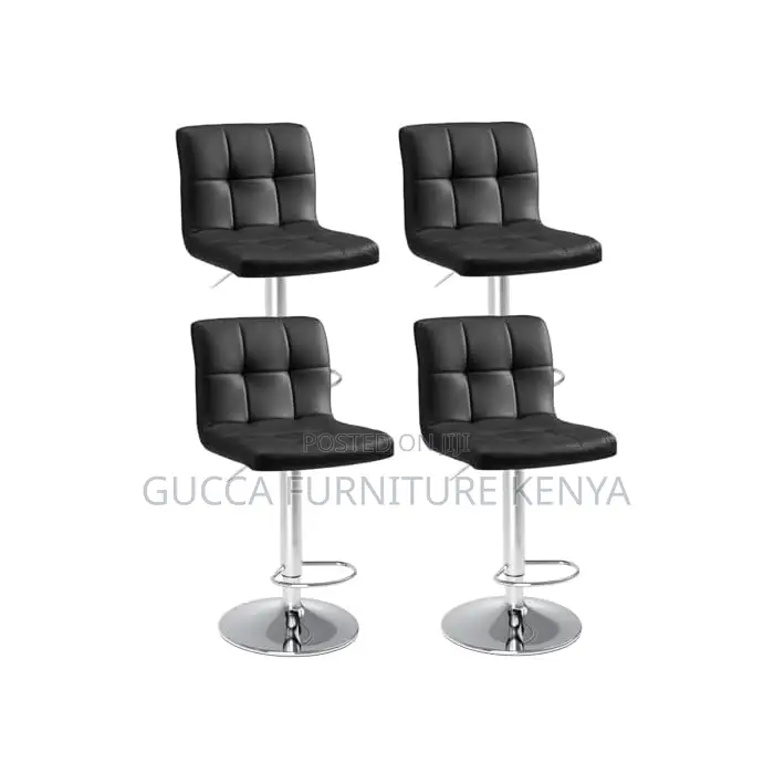 Home Chairs: Contemporary Black Adjustable Swivel Barstool