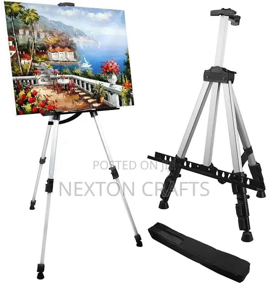 Artist Easel Stand, Metal Tripod Adjustable Easel for Painti