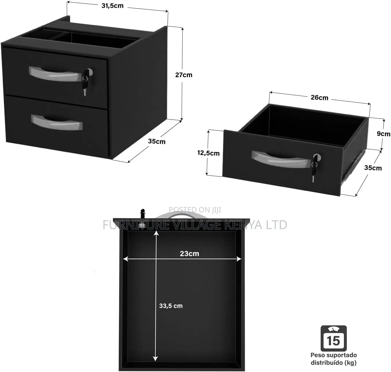 1200mm Home Office Study Desk With Drawers