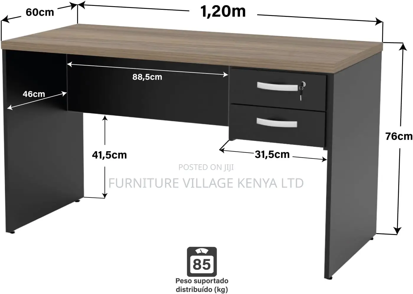 1200mm Home Office Study Desk With Drawers